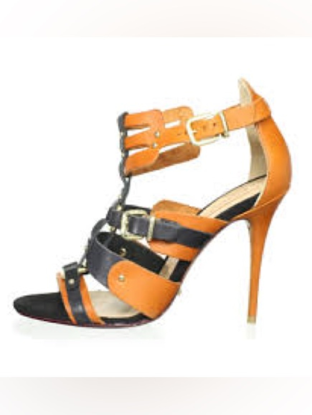 SCHUTZ "Christine" Two-Tone Caged Stilettos [10]